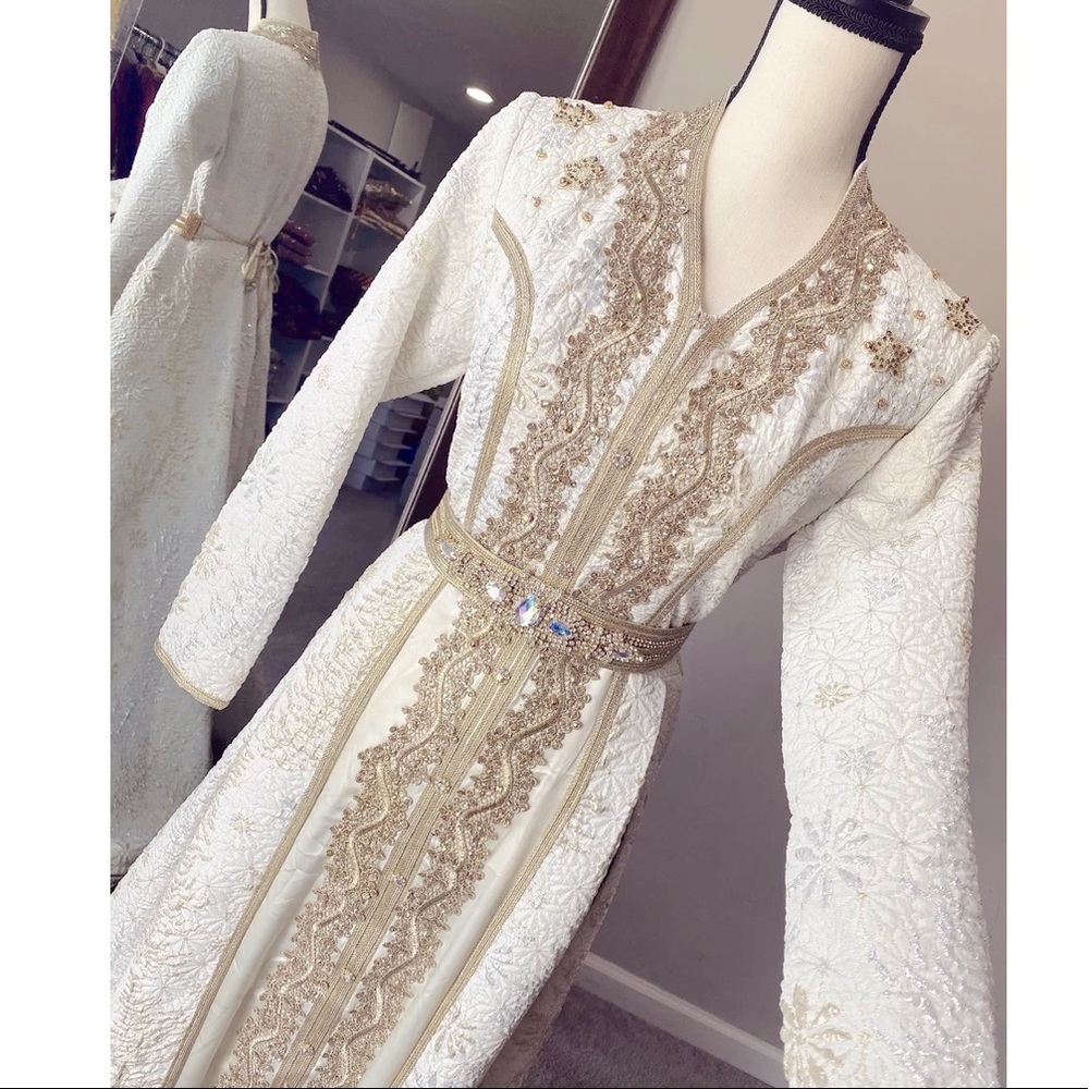 NWT Ivory & Gold Bridal Kaftan
